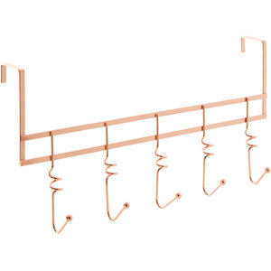 Jaxen Copper Finish Over Door 5 Hook Swirl Hanger