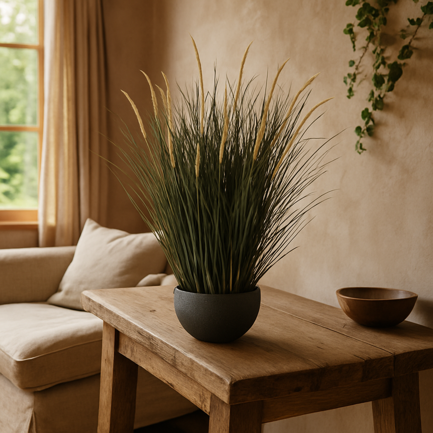 Faux Grass Plant in Styling Bowl Pot Not Included - Green