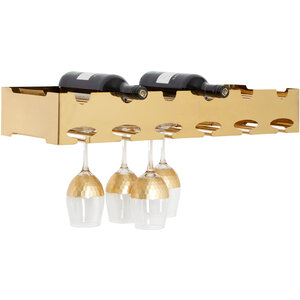 Novo 6 Bottle Gold Finish Wine Rack