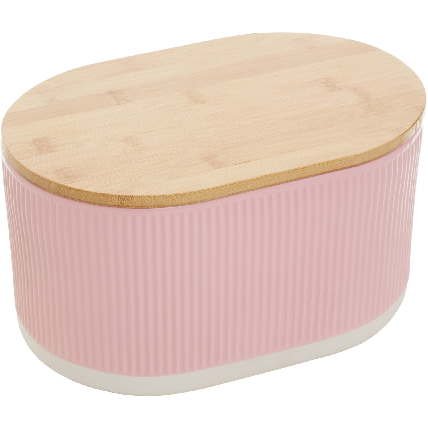 Geome Pink Bread Bin in Stoneware - Pink