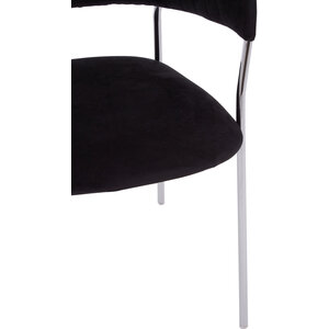 Tamzin Black Velvet Channel Tufted Dining Chair