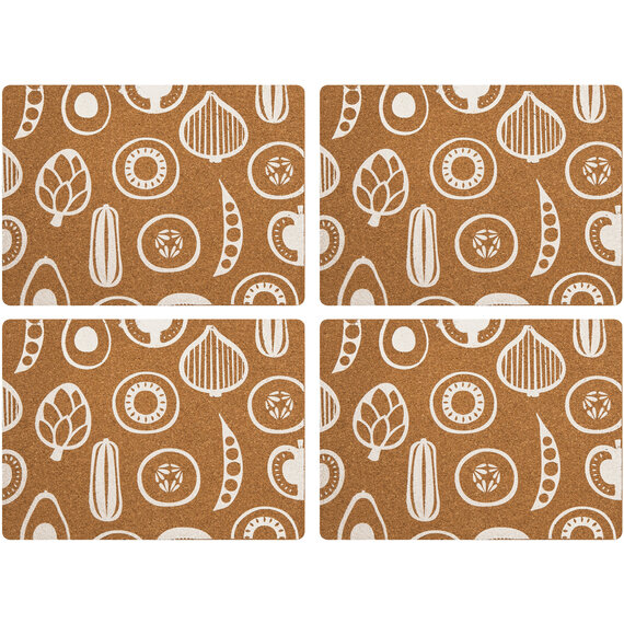 Besa Set Of Four Cork Rectangular Placemats