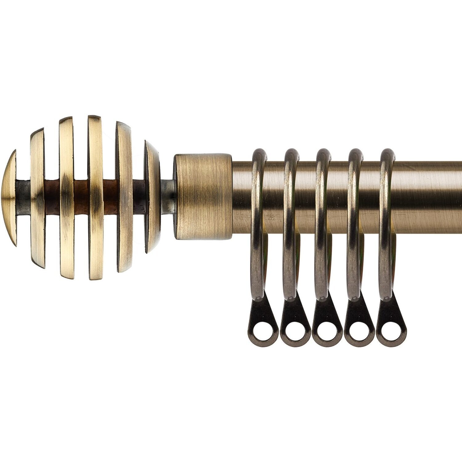 16-19mm Geneva Extendable Durable Metal Curtain Pole Set - Brass / 120cm
