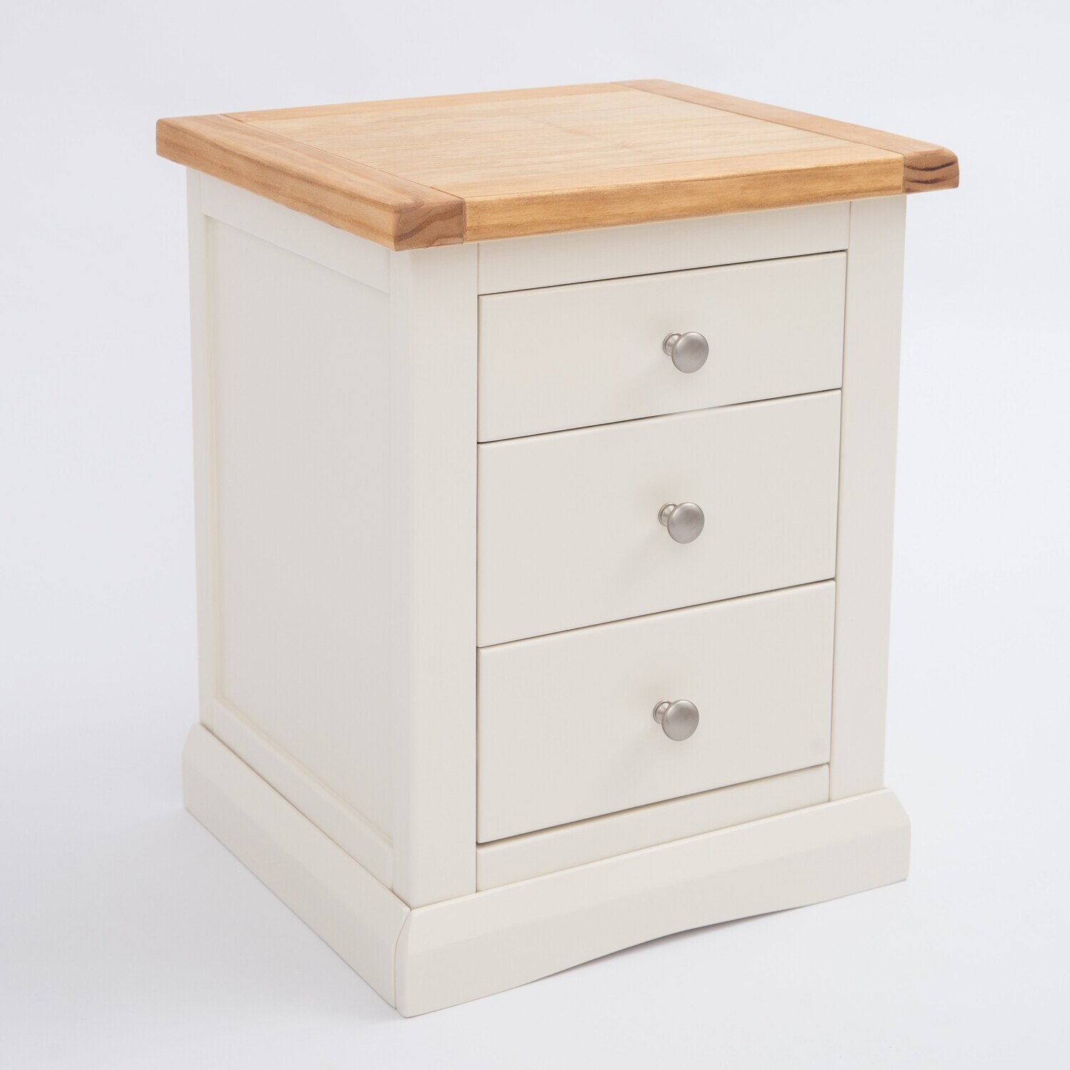 Cabinet Bits Castelli 3 Drawer Bedside Cabinet - White / Chrome Knob