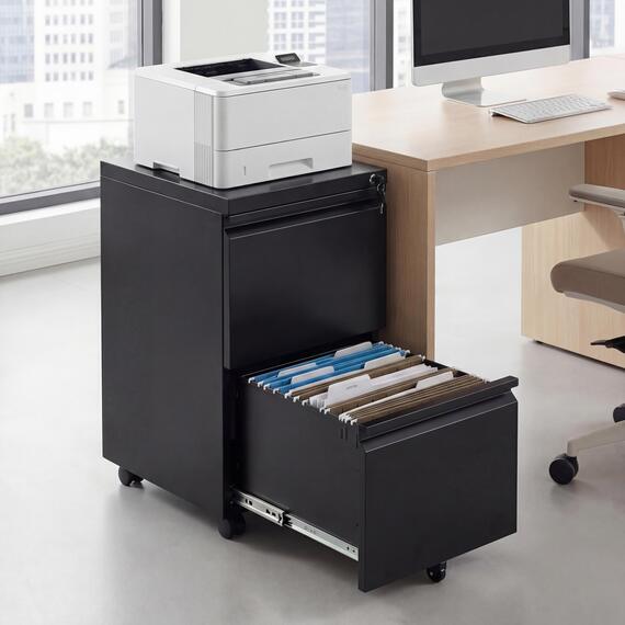 Mobile Rolling Metal File Cabinet with Keys