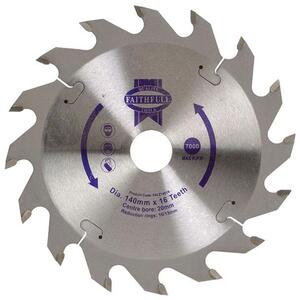 Faithfull Tct Circular Saw Blade 140 X 20mm X 16T Pos