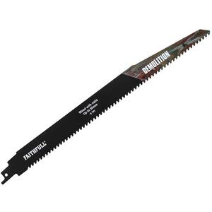 Faithfull S1250hm Demolition Carbide Sabre Saw Blade 304Mm X 6 Tpi