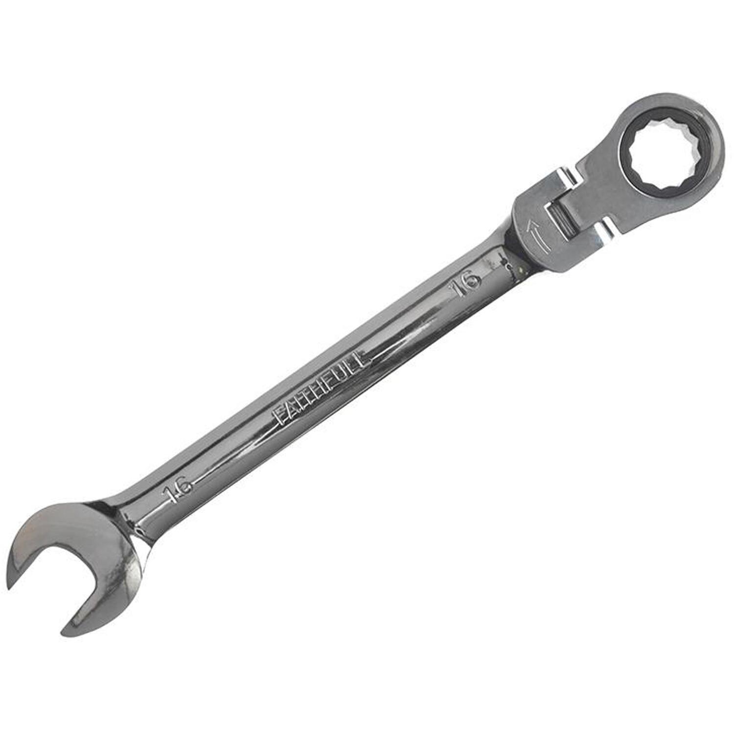 Faithfull Unisex Silver Ratchet Combination Spanner Flex Head Cv 16Mm In - Image 8