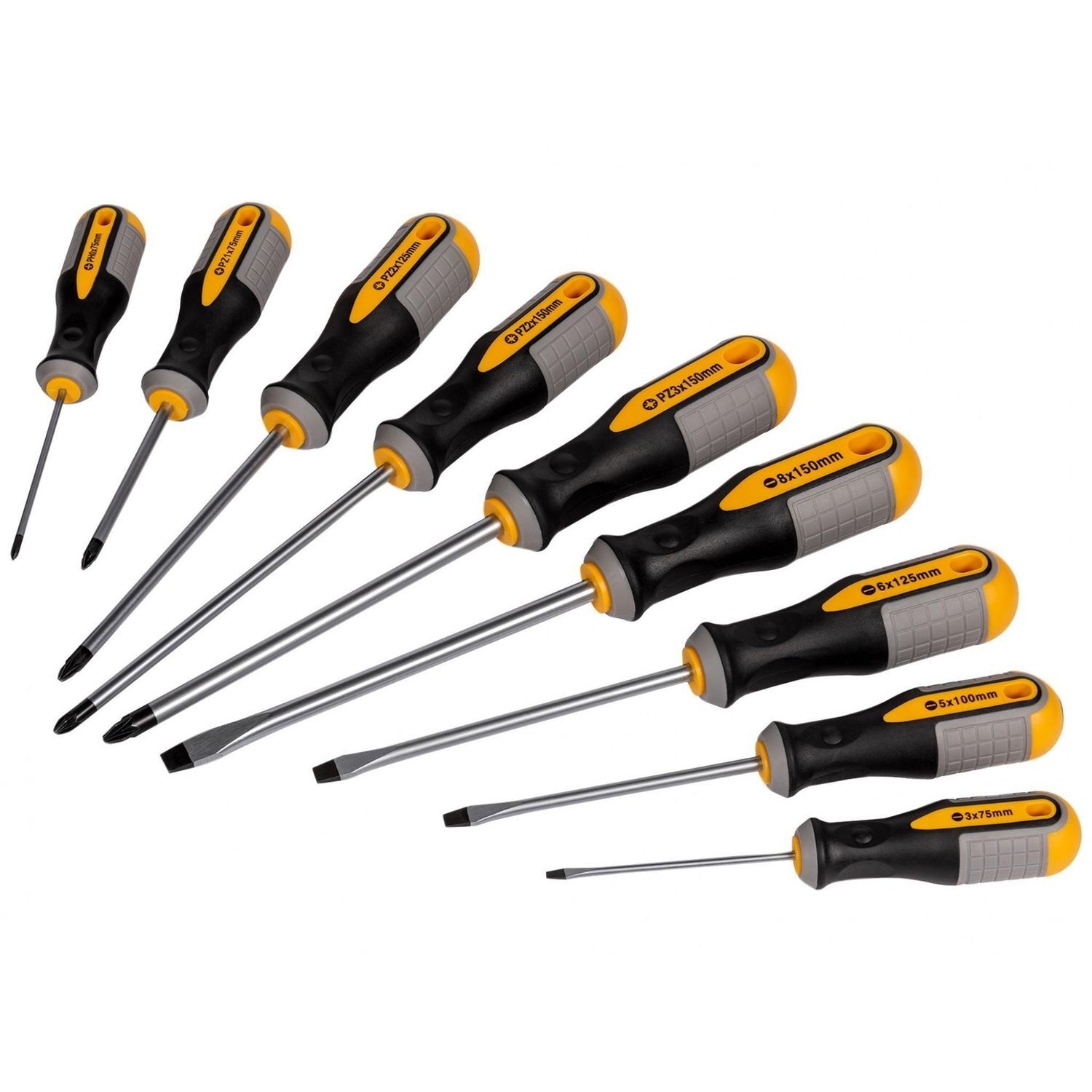 Roughneck Screwdriver Set, 9 Piece - Multi Colour