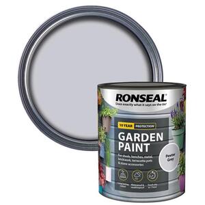 Ronseal Garden Paint Pewter Grey 750ml - Exterior Wood and Garden Paint - MPN 39443
