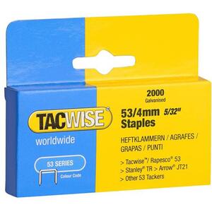 Tacwise 53 Light-Duty Staples 4mm (Type JT21 A) (Pack 2000)