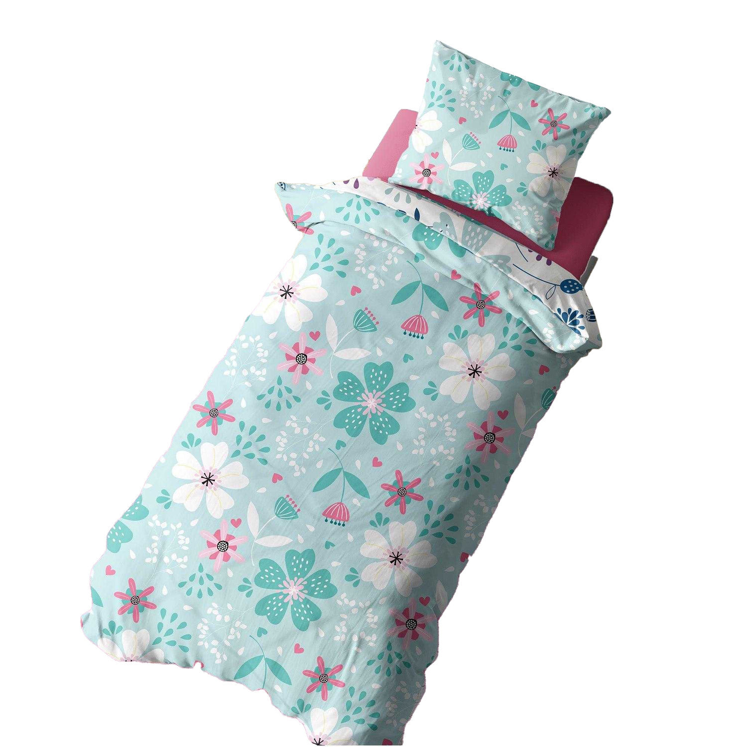 K Collection Rotary Floral Panelled Duvet Set - Multicoloured