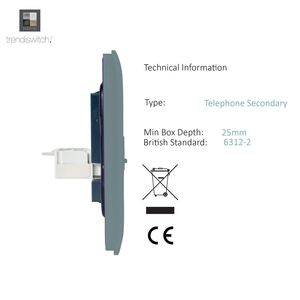 Trendi Switch 2 Gang RJ45 Cat 5e Ethernet & Telephone Secondary Sockets