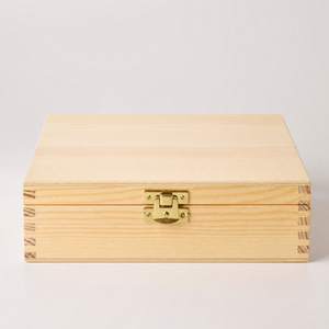 Wooden Keepsake Box Hinged Lid And Clasp Rustic Pine Chest