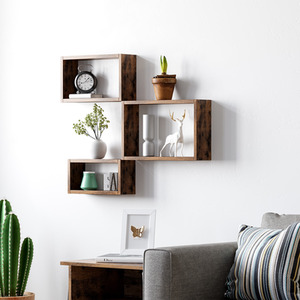VASAGLE Set of 3 Wall Shelves, Cube Shelves
