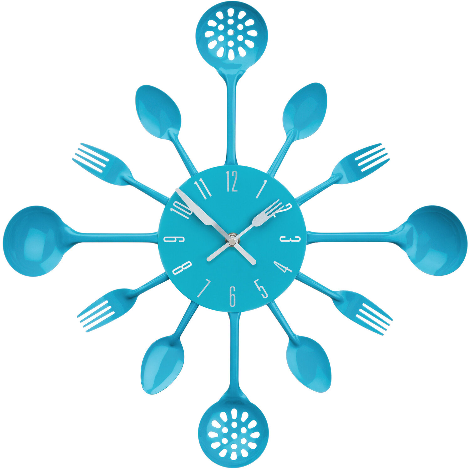 Maison By Premier Romero 33Cm Dia Blue Cutlery Metal Wall Clock - Blue