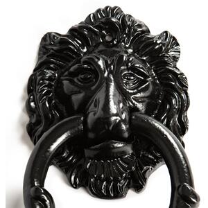 Lion Head Door Knocker - H150mm - Black