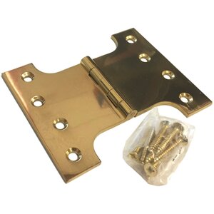 Dzina Parliament Hinge 150mm x 100mm x 100mm x (6 x 4 x 4 Inch) Brass, Pack Qty 1 Pair
