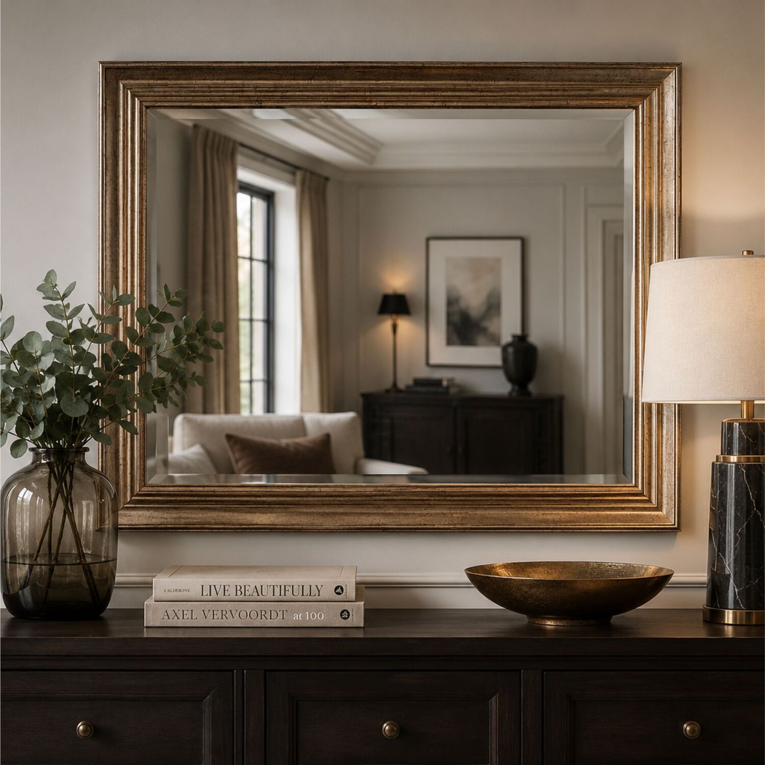 Image of Classic Champagne Framed Wall Mirror -&hellip;