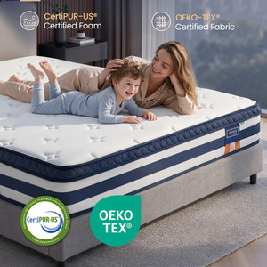 VASAGLE Sprung Mattress with Cooling Gel Memory Foam, 200 x 150 x 25 cm