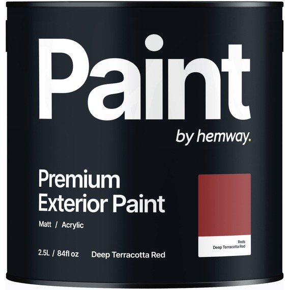 Hemway Deep Terracotta Red Exterior Matt Acrylic Paint 2.5L