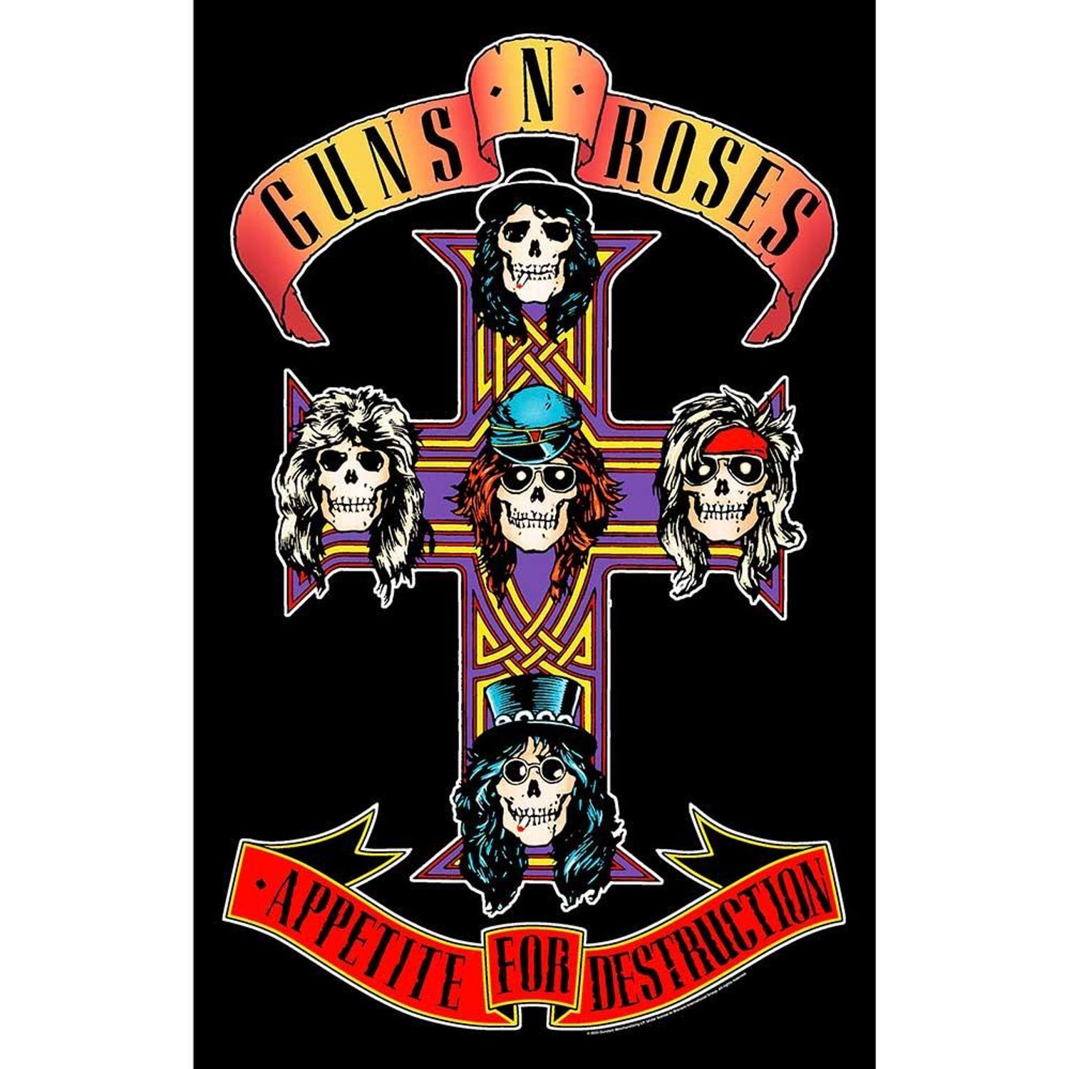 Guns N' Roses Guns N Roses Appetite For Destruction Textile Poster - Multicoloured