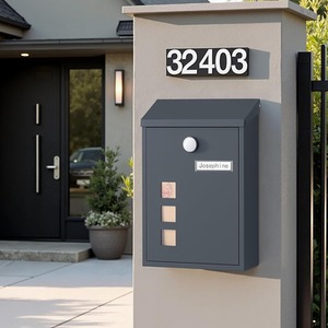 SONGMICS Post Box, Wall Mounted Letterbox 9 x 21.8 x 31.8 cm
