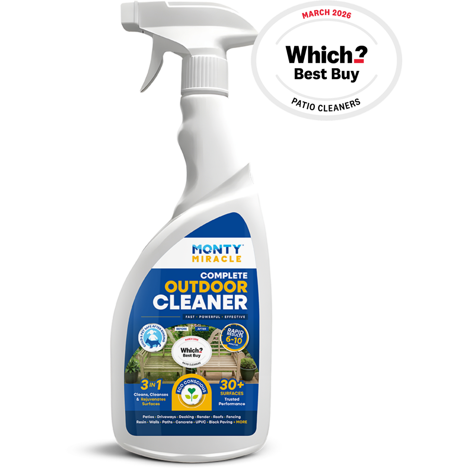 Monty Miracle Complete Outdoor Cleaner - 750Ml - White