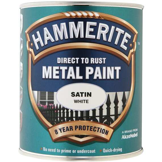 Hammerite satin white paint 750ml