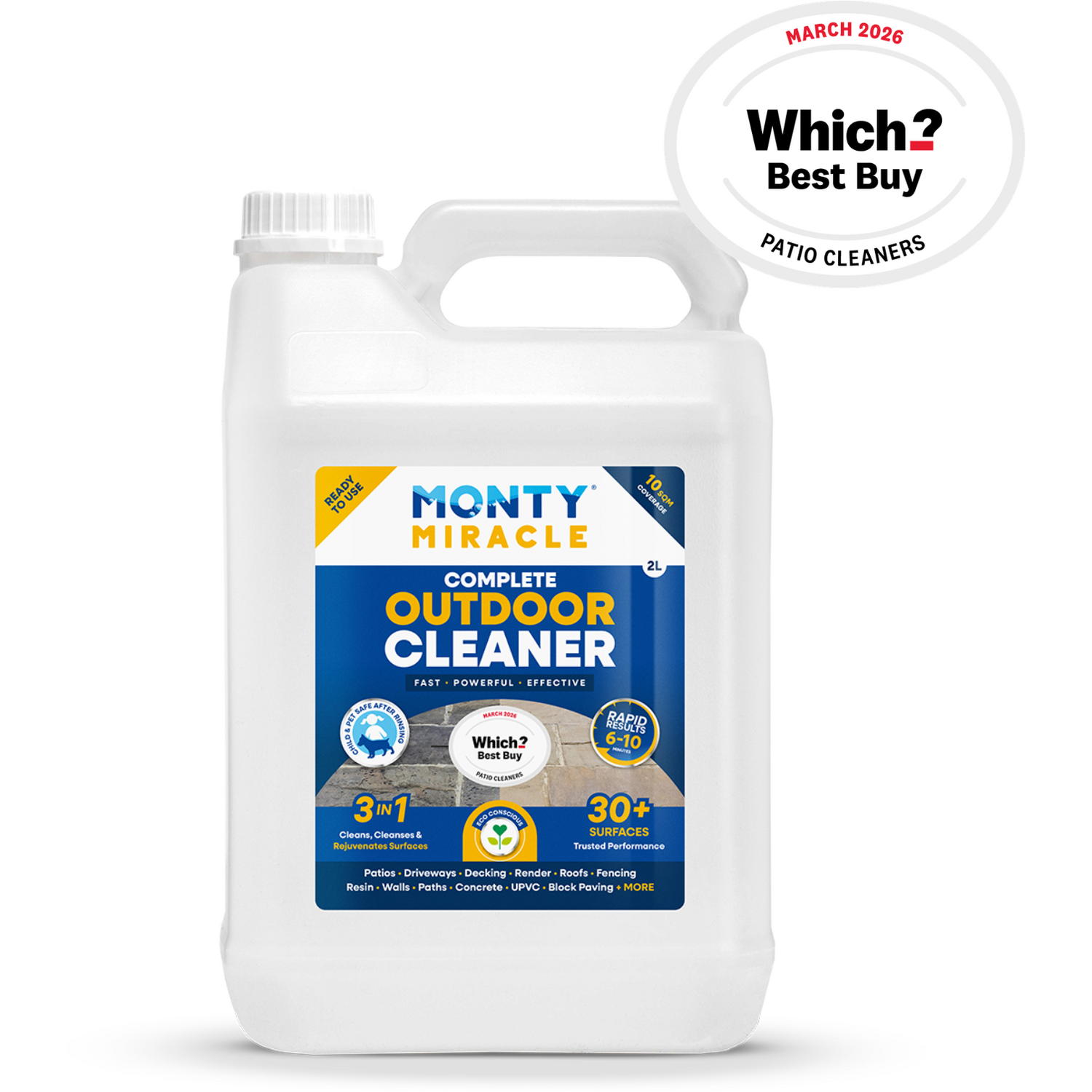 Monty Miracle Complete Outdoor Cleaner - 2 Litre - White