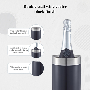 Buckingham Double-Wall Stainless Steel Ice Bucket Black Finish 1.5 Litres