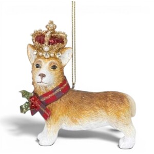 Corgi with Crown Christmas Tree Decoration