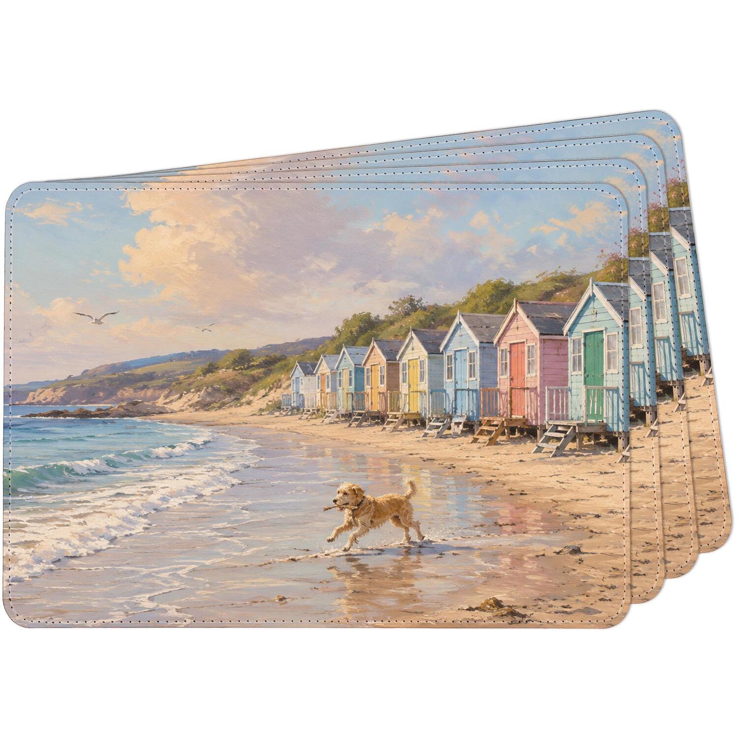 Image of Beach Themed Faux Leather Placemats -&hellip;