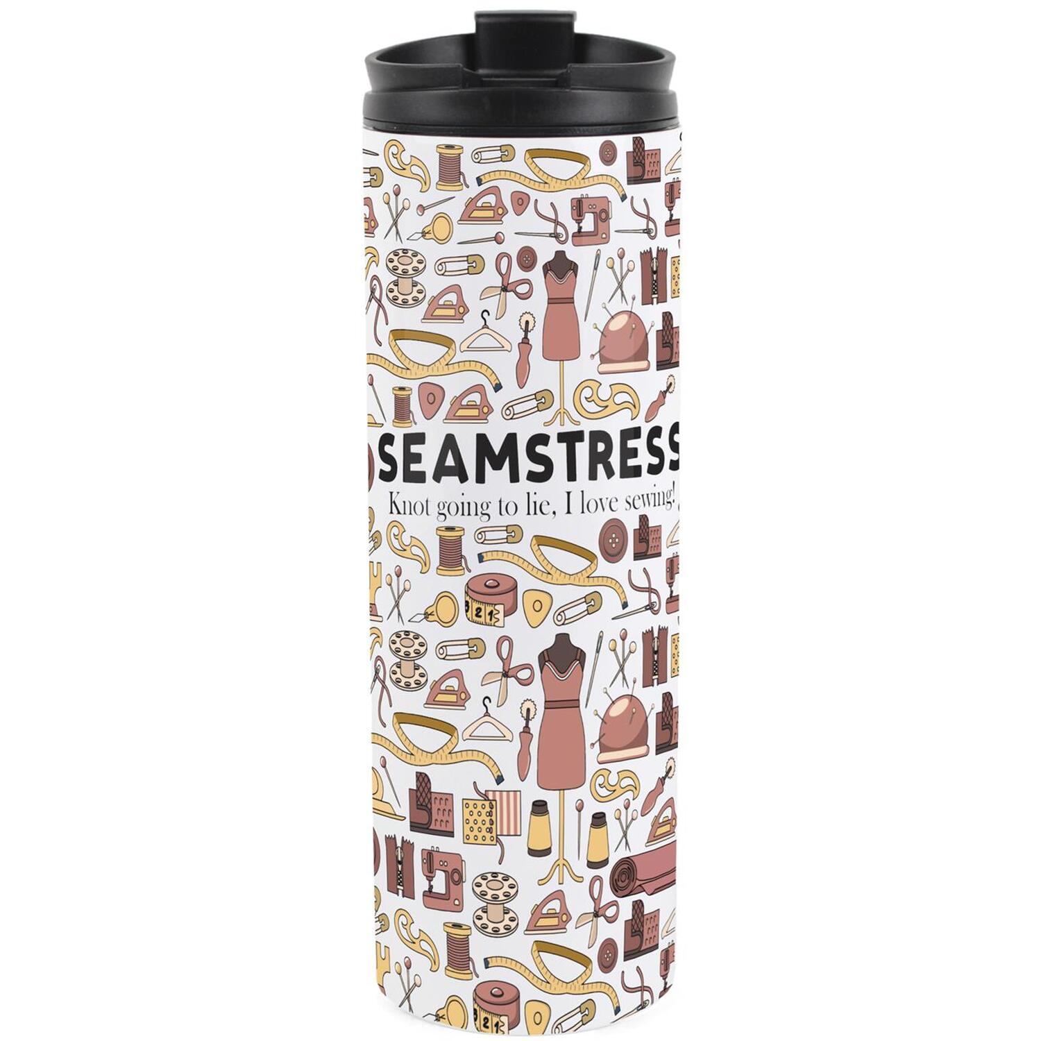 Seamstress Travel Flask - Novelty Sewing Gifts - Reusable Stainless Steel Flask - Image 2