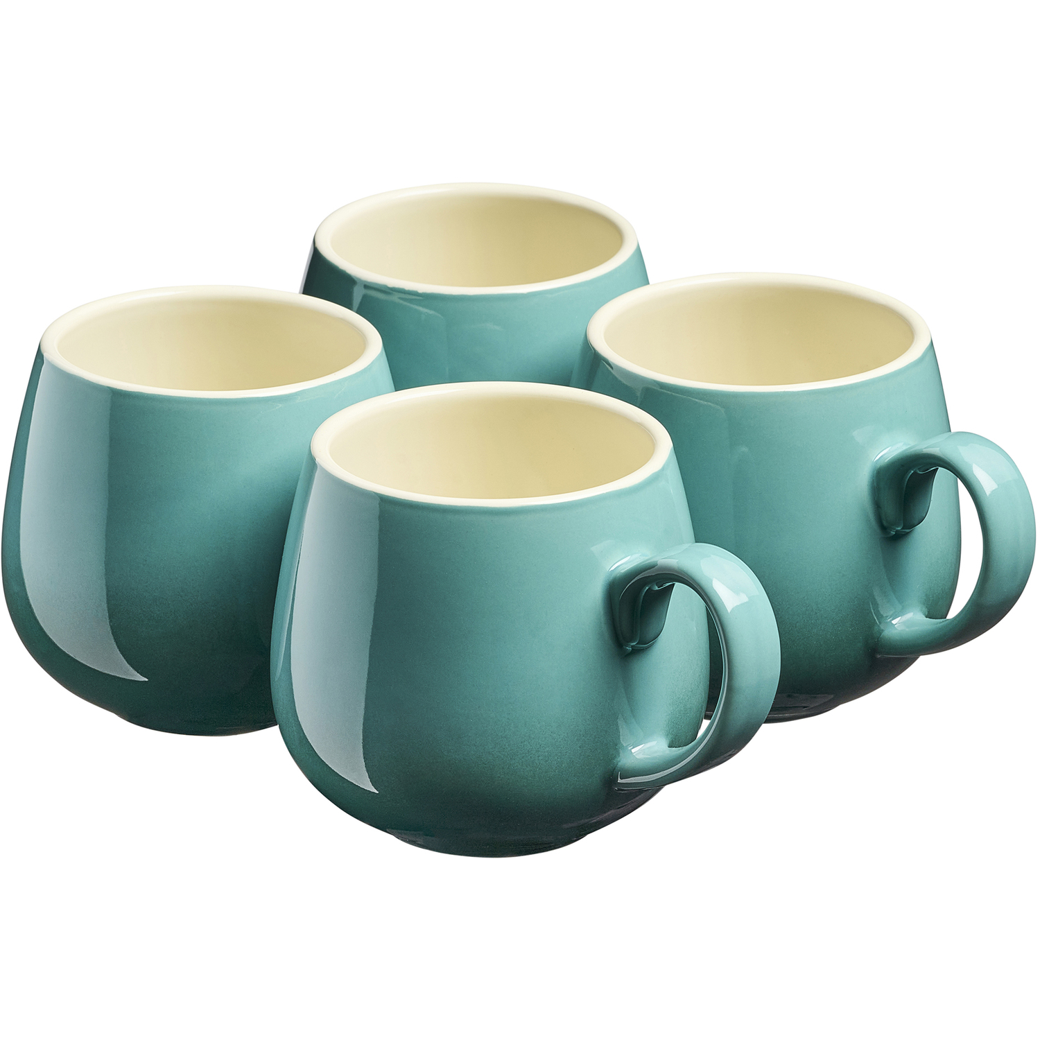 Cooks Professional Unisex Teal 4Pc Colourful Round Tea Coffee Mug Set - 350Ml In - Image 3