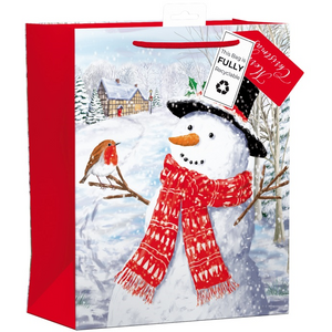 Pack of 6 Snowman Large Christmas Gift Bags