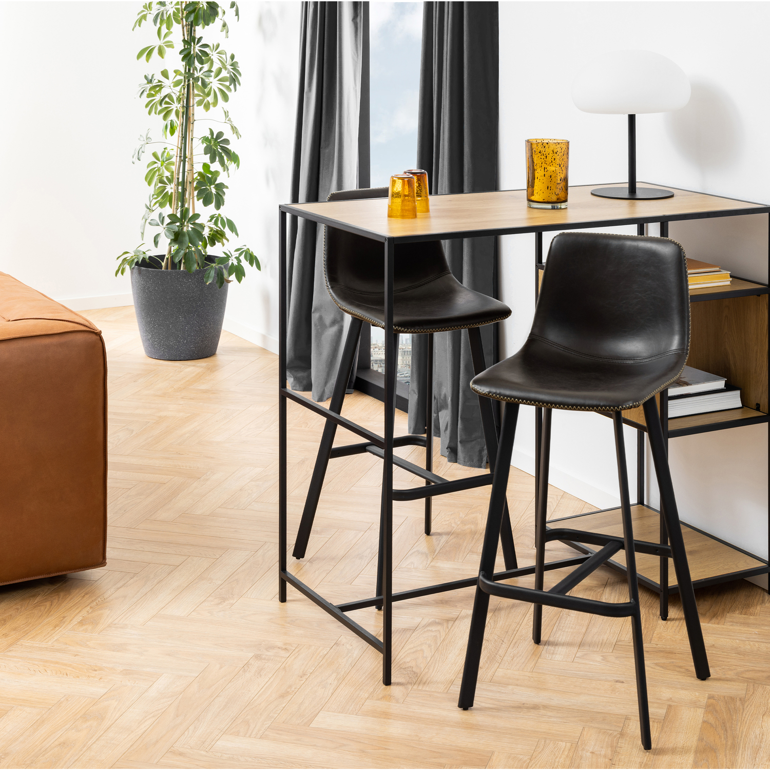 Indoor Furniture Group Oregon Bar Chair - Black - Set of 2 - Image 7