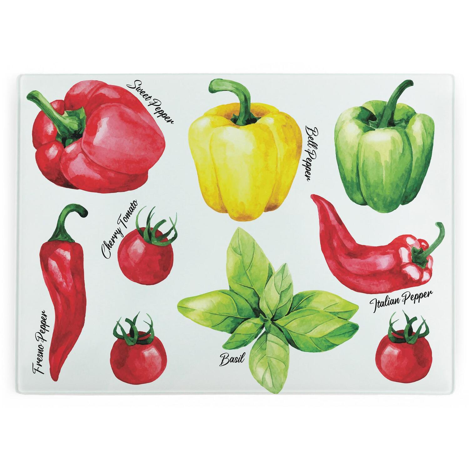 Image of Vibrant Peppers Large Smooth Glass Worktop&hellip;