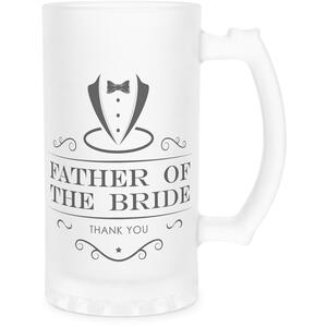 Father of the Bride Frosted Glass Stein - Wedding Party Gifts