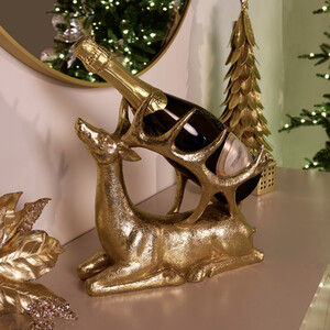 Gold Ornate Deer Bottle Holder