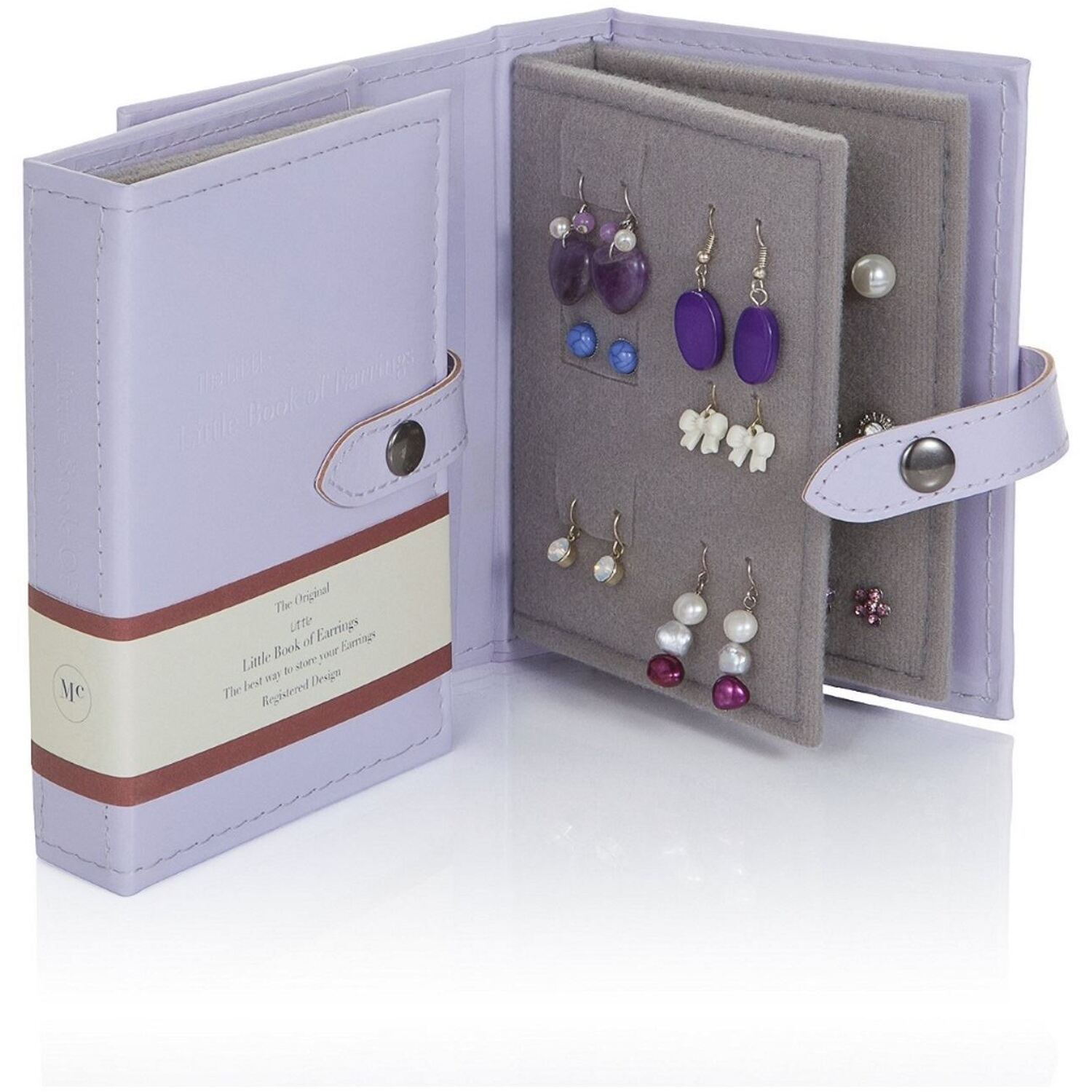 Little Little Book of Earrings Small Lilac Jewellery Box Travel Compact Storage - Image 4