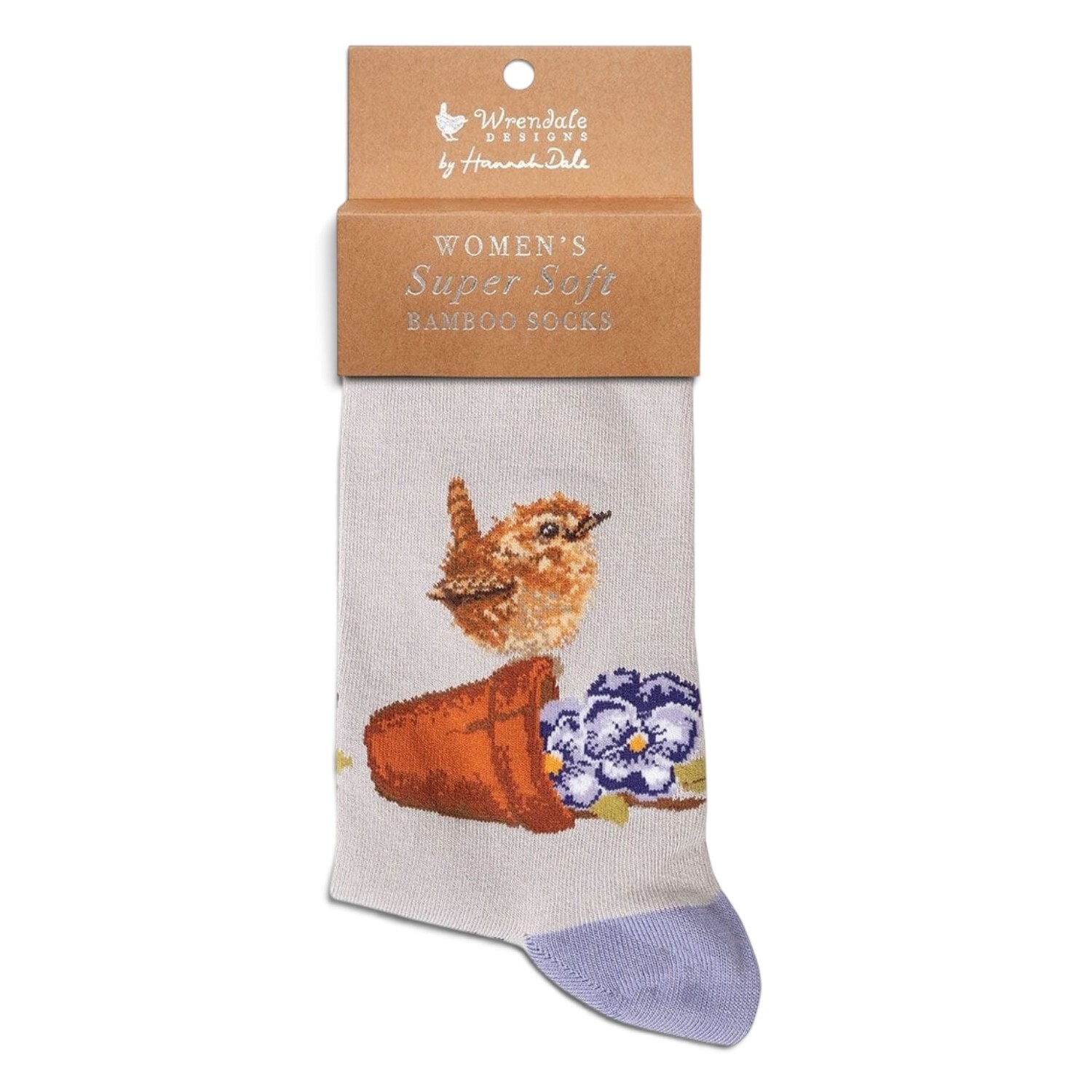 Bamboo Socks Wren Bird Super Soft Ladies - Wrendale Size 4-8 with Gift Bag - Image 4
