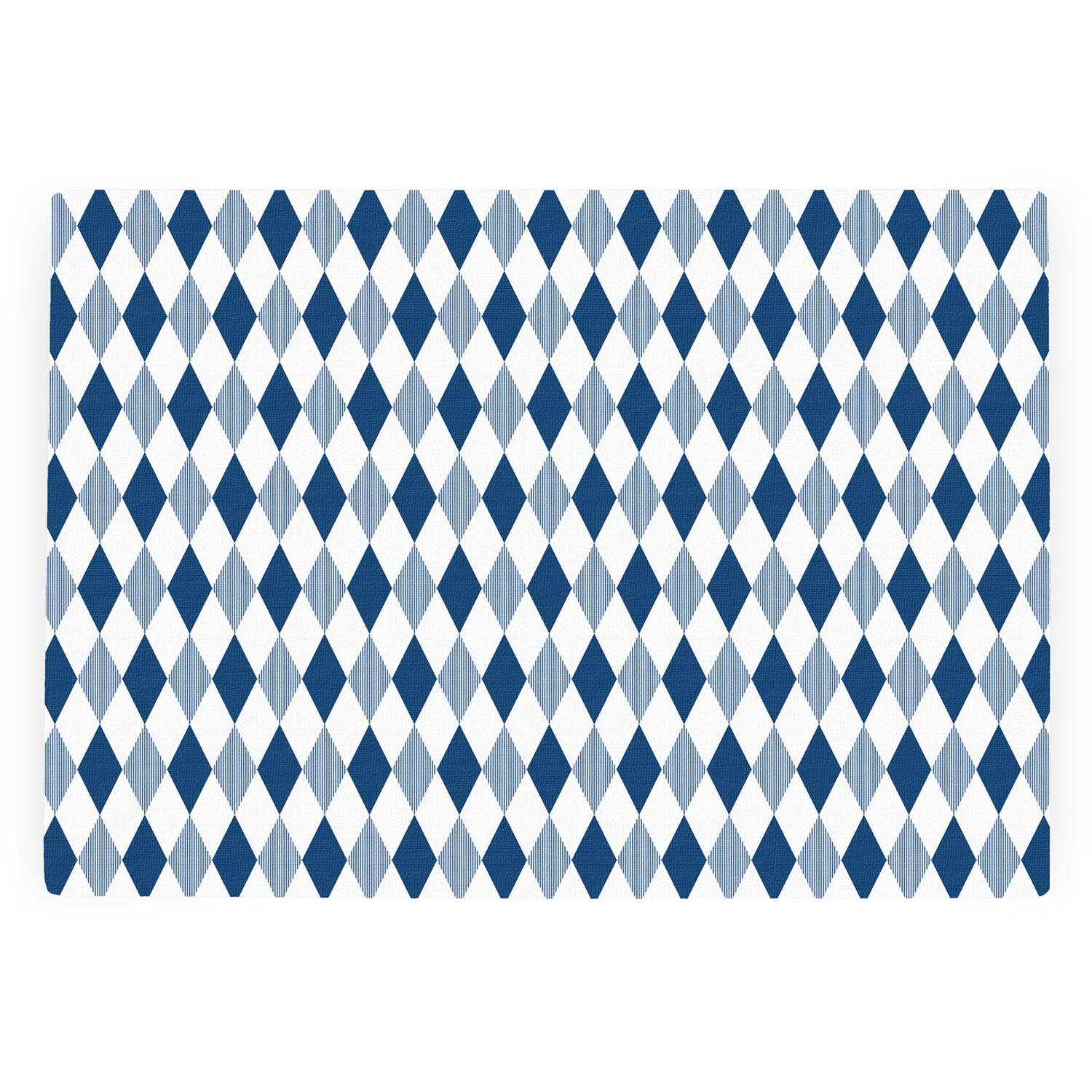 Purely Home Blue Argyle Textured Glass Worktop Protector - Small Kitchen Chopping Board - Blue