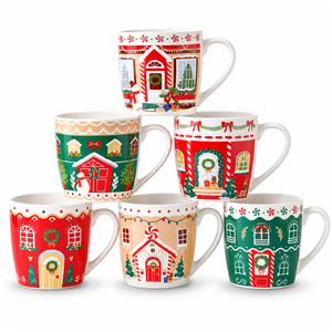 Christmas Village Bone China 350ml Mug Collection - Set of 6