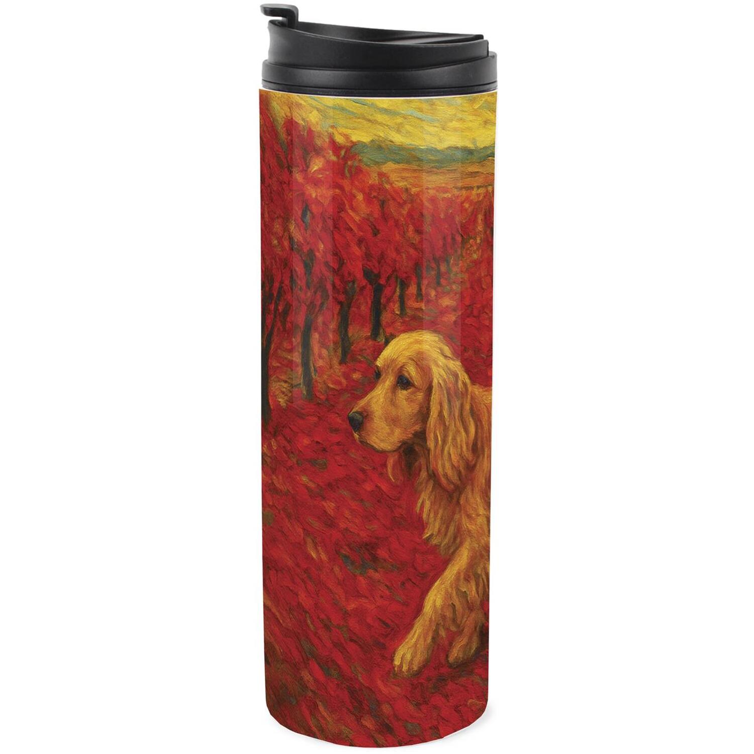 Van Gogh Cocker Spaniel Travel Flask - 500ml Stainless Steel Tumbler Gift - Image 2