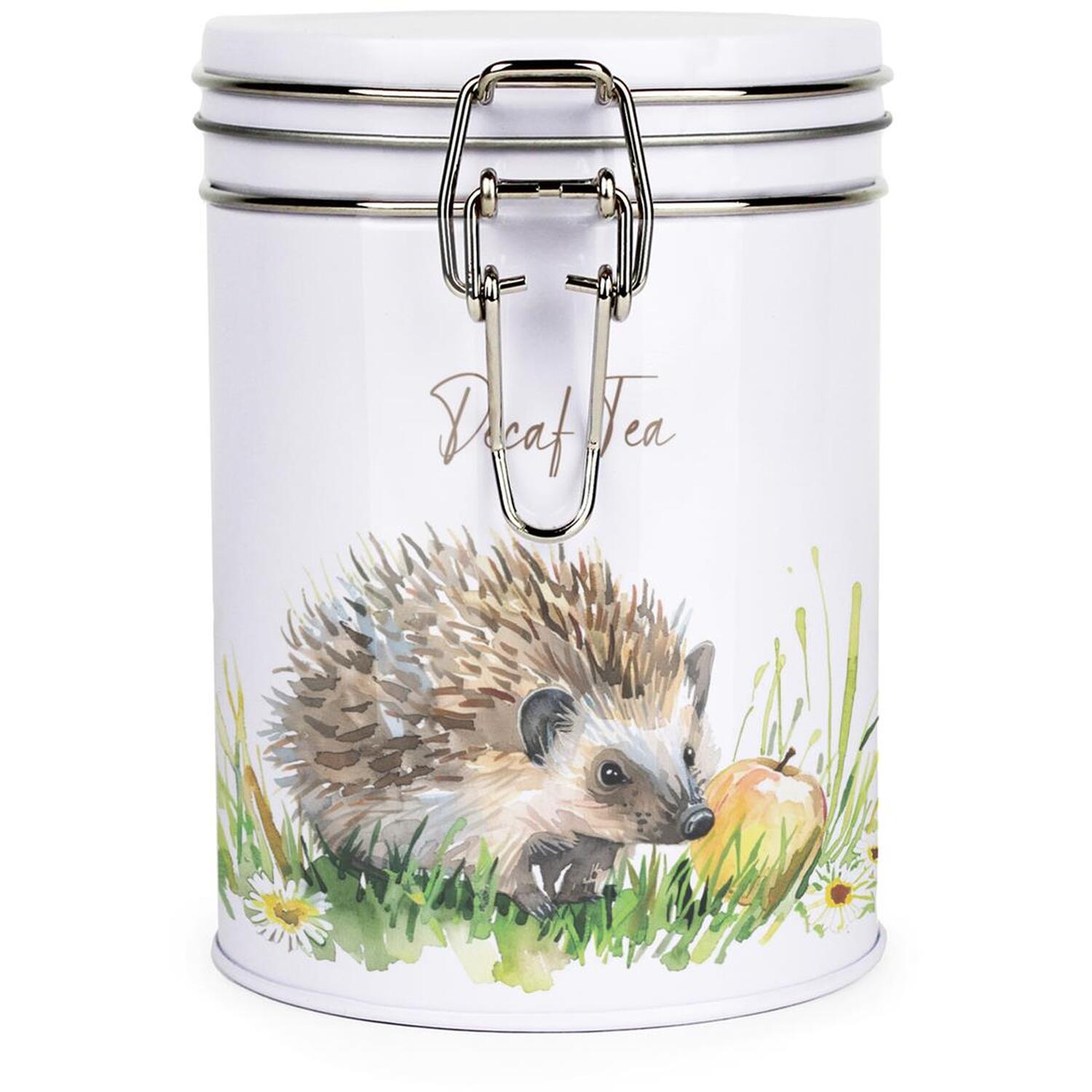 B&Q -  Hedgehog & Apple Clip-Lid Kitchen Storage CanisterDecaf Tea - Image 3