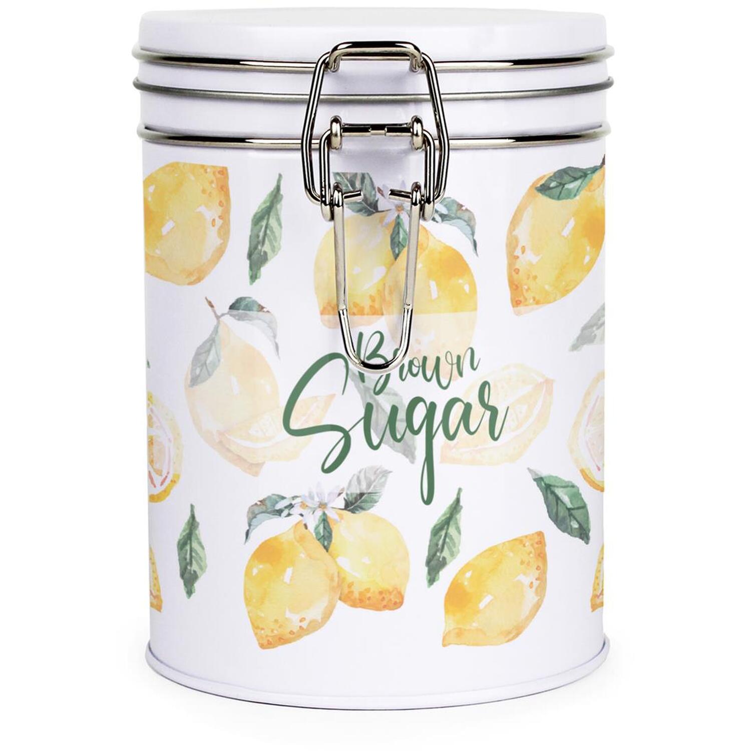 Purely Home Vibrant Lemons Clip-Lid Kitchen Storage Canister - Brown Sugar