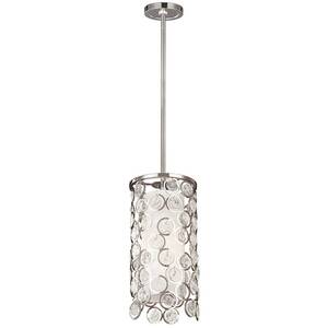 Lexi 1 Light Cylindrical Ceiling Pendant Polished Nickel, E27