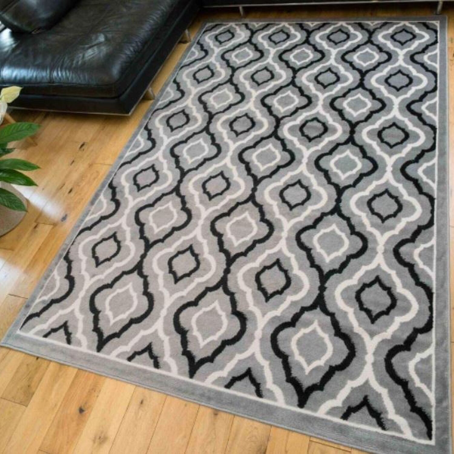 The Rug Wholesaler - Grey Moroccan Trellis Flatweave Rug - Ardal - Grey / 230cm thumbnail
