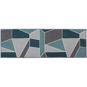 JVL Fiora Machine Washable Runner Mat, 50 x 150 cm, Duck Egg